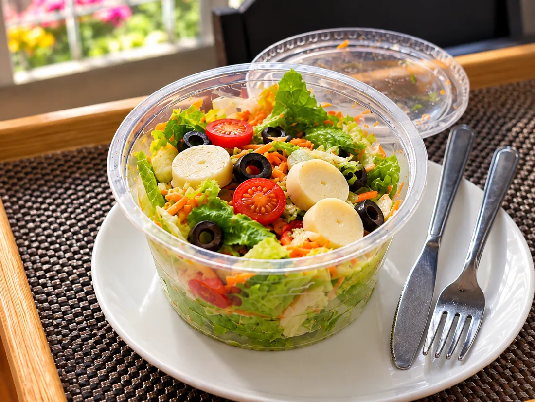 Salada vegetariana na Volare Cafeteria