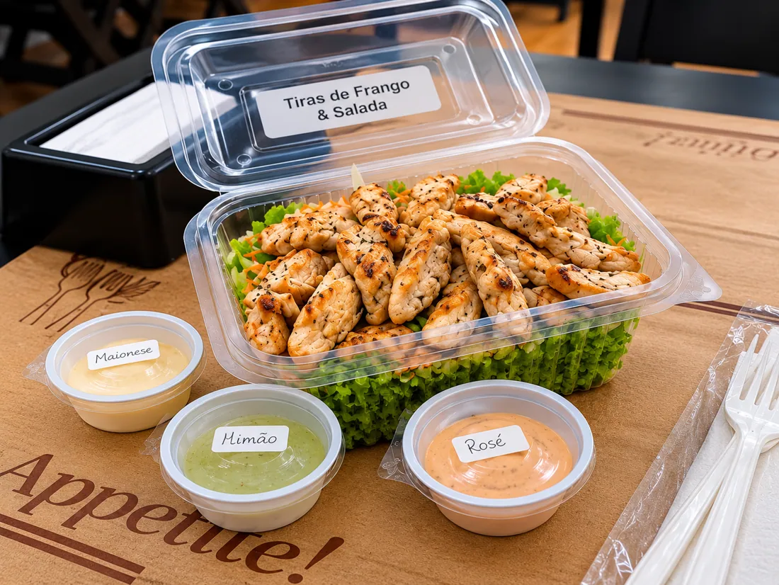 Salada com frango na Volare Cafeteria